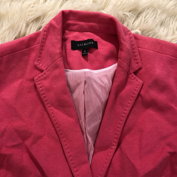 Talbots pink two button modern blazer - Picture 2 of 6